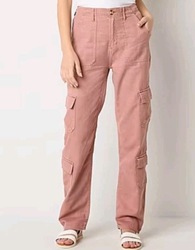 NWT Women's a.n.a. Highest Rise Vintage Straight Cargo Pants Size 4 Green - Picture 8 of 10
