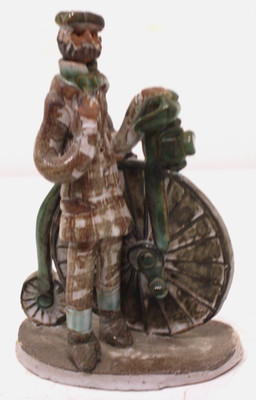 Seven Springs Pottery Marie Whitby, Ashwell ''Penny-Farthing Cyclist'' 1984