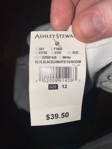 Ashley Stewart Größe 12 weiße Bluse, neu mit Etikett, formell, Business, Reißverschluss hinten, strukturiert - Bild 5 von 5