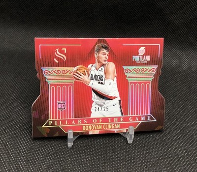 2024-25 Silhouette Donovan Clingan /25 PILLARS OF THE GAME Die-Cut SSP RC No. 21
