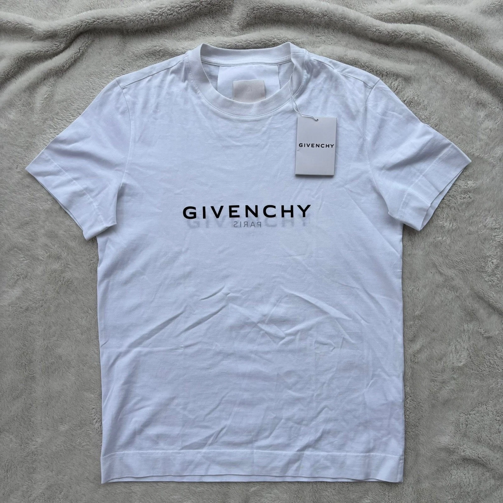 Givenchy — Givenchy White & Black Shadow Logo Tee - XS - MSRP: $600 - Authentic - New