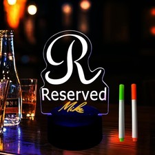 Led Vip Reserved Table Sign Night Light Menu Holder Tent Board Black