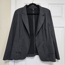 Raffinalla Womens Grey Chevron Business Casual Blazer Jacket Size 14