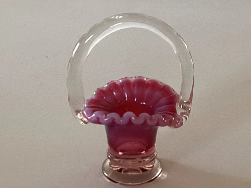Fenton Plum Opalescent #37 Mini Basket Zeta Todd