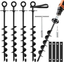 Ground Anchors Screw in Heavy Duty Trampoline Anchors/Stakes High Wind 4 Pack