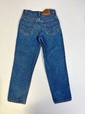 Vintage 90s Levis 550 Orange Tab Jeans Youth 9 Reg 24x23 Made in USA Blue 0137