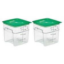 Cambro 4 QT (Quart) Food Storage Container with Lid (2 Pack) - FreshPro Series (
