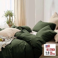 Dark Olive Green Duvet Cover Queen Size, Queen No Comforter Solid Olive Green