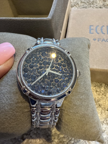 SEHR SELTENE SONDEREDITION ECCLISSI FACETTEN ECHT SAPHIR EDELSTAHL UHR - Bild 3 von 5