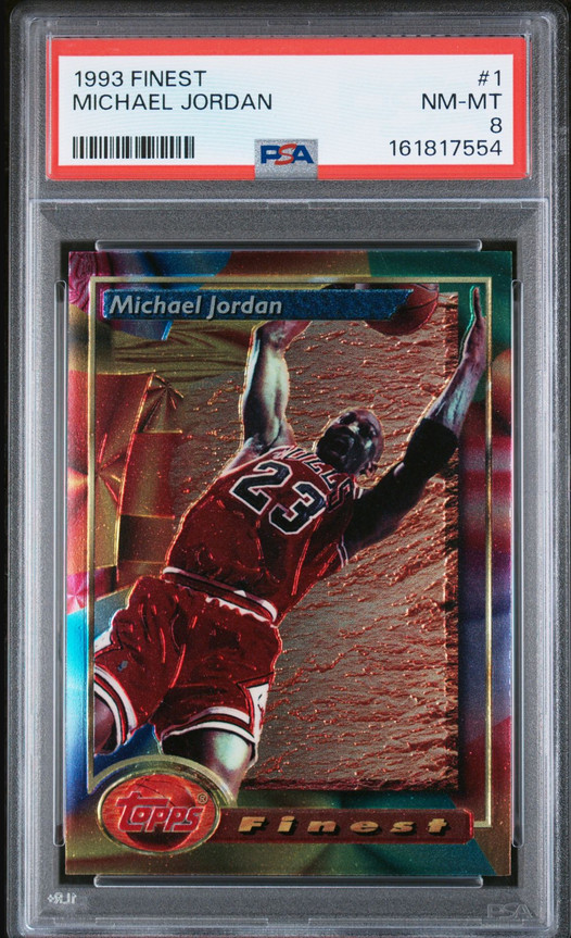 Michael Jordan - Topps Finest 1993 - PSA Near Mint-Mint 8 view 1