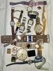 #240, Large Lot Vintage Watches/Parts Pieces Jump Hour Benrus Gruen Not Working