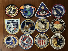 Apollo Patches Complete Set - All 12 Crewed NASA Missions Vintage Embroidered