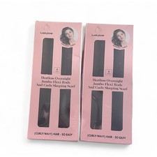 2 Boxes Luckybear Heatless Curling Rods 4pc Overnight Jumbo Flexi Rods  Scarf