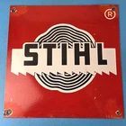 Vintage Stihl Chainsaw Sign - Porcelain Hardware Store Display Saw Gas Ad Sign