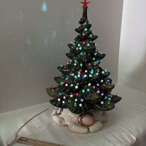 "Árbol de Navidad vintage parpadeante de cerámica musical iluminado Holanda Atlántica 19""" - Imagen 6 de 18