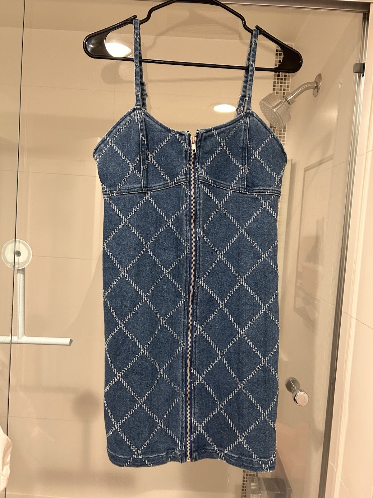 NWT Forever 21 Y2K Denim Mini Dress Sleeveless Casual Light Blue Medium