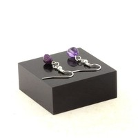 Ohrringe 1 Amethyst Perle Aus Brasilien In Edelstahl. Hergestellt In