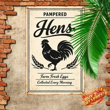 Fresh Eggs Laid Daily Chicken Coop Signs Metal Tin Accessories 8x12