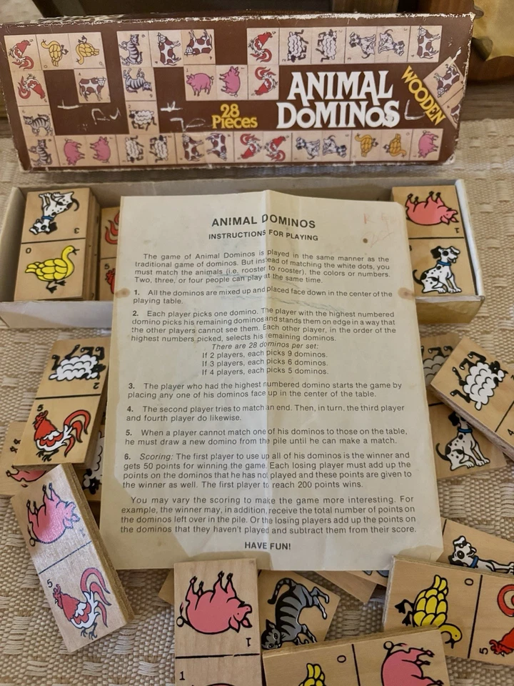 Vintage Wooden Animal Dominoes 28 Piece Family game 1985 - Image 3 of 3