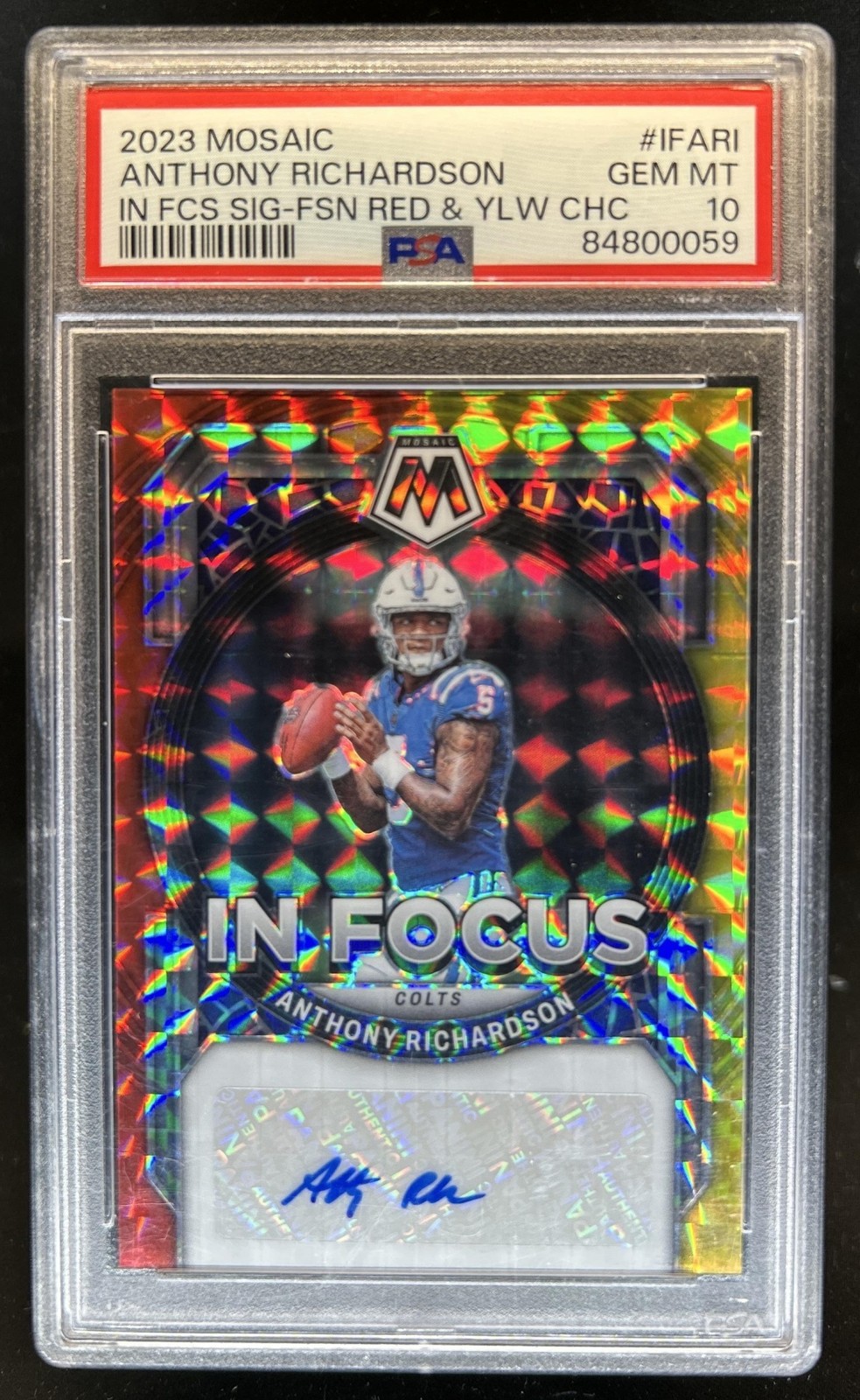 Anthony Richardson Panini Mosaic in Focus Signature #IFARI Red