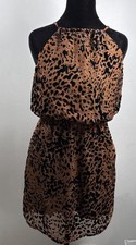 Lulus Leopard Print Mini Dress Small Open Back Spaghetti Strap Flowy Party Boho