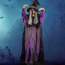 JOYIN 72? Halloween Hanging Witch Decorations Outdoor, Flying Talking Ghost Deco