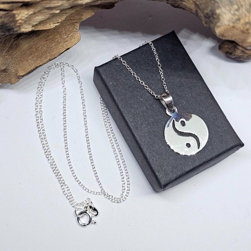 Collar con colgante Yin Yang Taijitu de plata 925, joyería de equilibrio... - Imagen 18 de 21