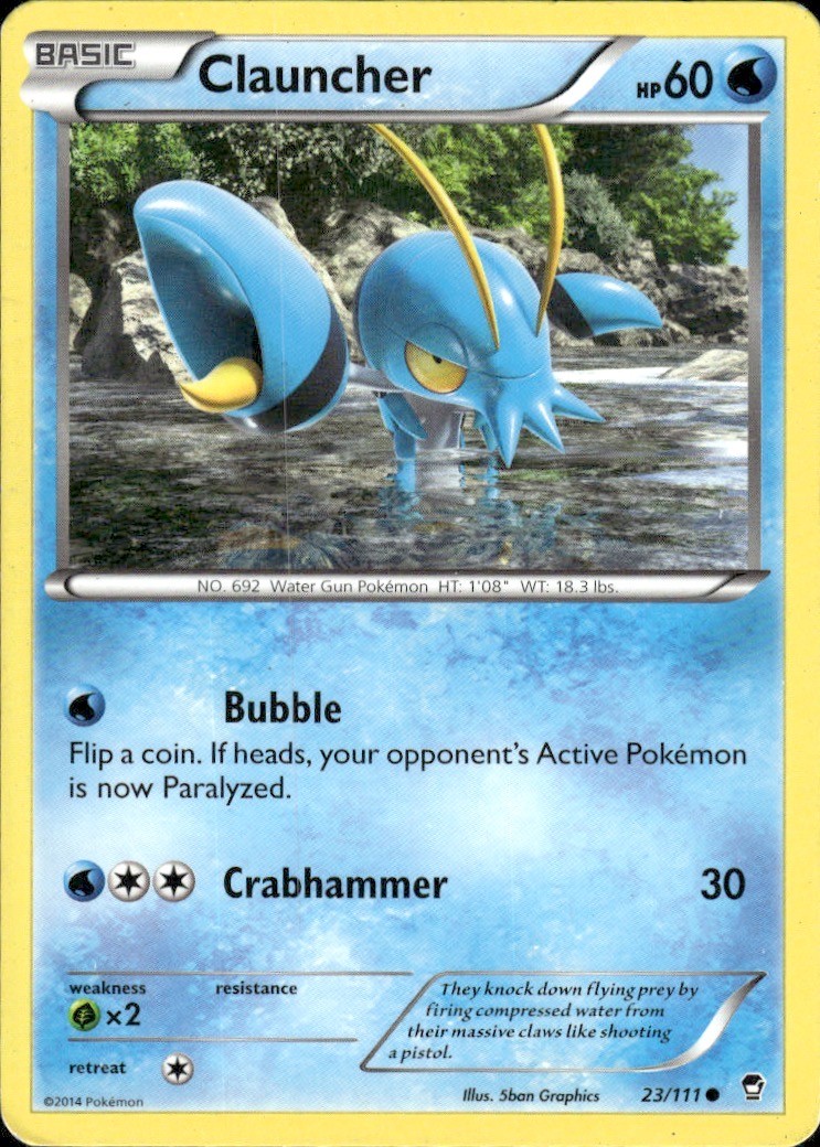 Clauncher 23/111 Common Furious Fists Pokemon Heavily Played