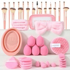 51Pcs Pink Makeup Brush Set Foundation Eyeshadow Concealer Brushes With Beauty