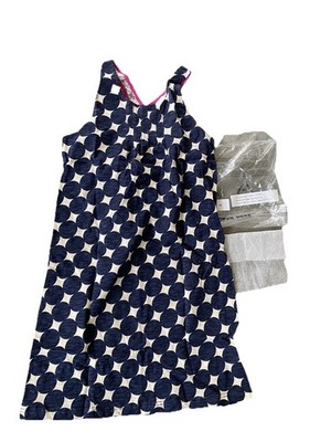 Morgan & Milo Kids Girls Blue White Polkadot Dress Size 10