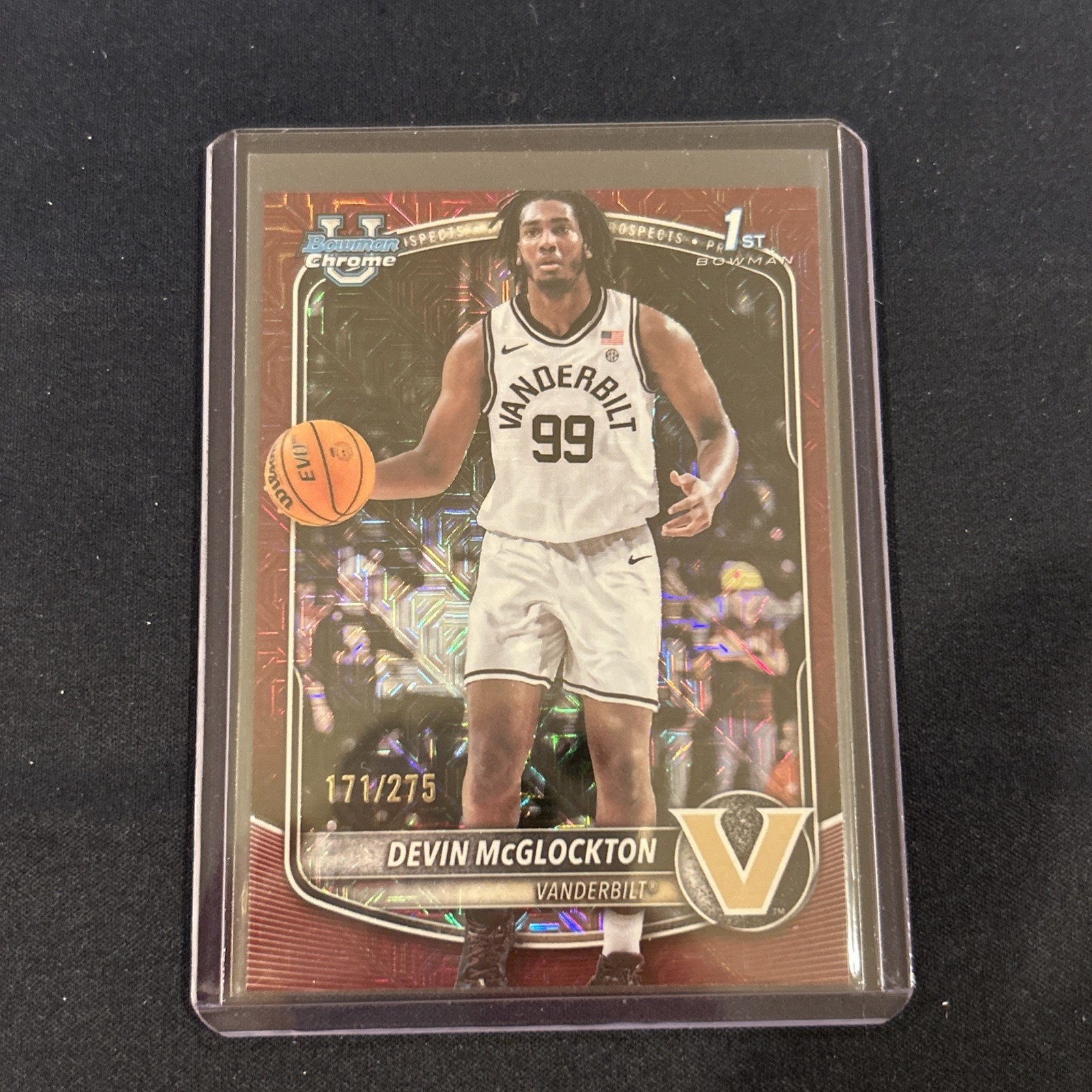 DEVIN MCGLOCKTON VANDERBILT 2025-26 TOPPS BOWMAN CHROME BURGUNDY MOJO /275