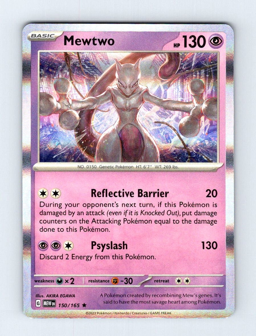 Mewtwo 150/165 Rare 151 Pokemon Card Holo Lightly Played