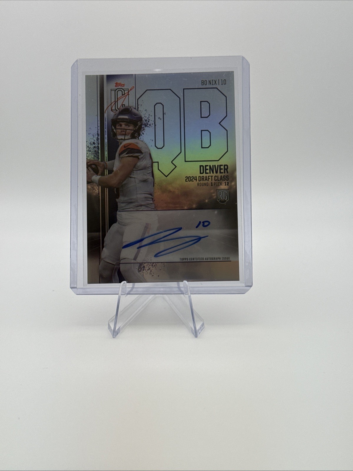 2024 Topps Signature Class Bo Nix #RCV-BN RC Chrome Auto Variation On Card Auto
