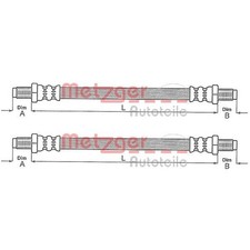 2X METZGER BREMSSCHLÄUCHE VORNE BEIDSEITIG PASSEND FÜR FORD ESCORT ORION