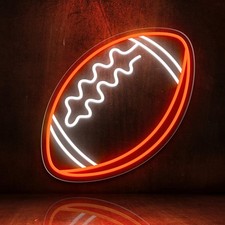 Football Neon Sign for Wall Decor,Football-Shaped Neon Light, Football LED Si...