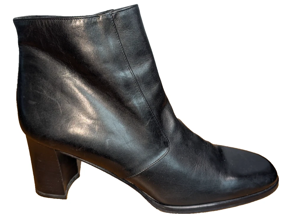 Botín Amalfi Italia Hecho en Italia Negro Cuero Suave Para Mujer Talla 9AA Foto 3 de 4