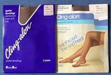 3 Pair Sears Cling Alon Stockings Sandpiper Sandstone RHT Sz Tall Up To 200lb