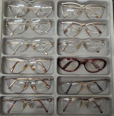 Lager 12 Brillenfassungen TRUSSARDI - Damen NEU Metall Celluloid