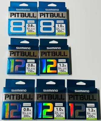 SHIMANO PITBULL8/12 PE Braided Line Green Fishing Line  Pounds / Length-Select