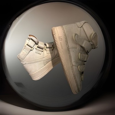 Nike Air Force 1 High Top Beige Hook & Loop Men's Sneakers