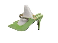 Jimmy Choo Bing Satin Bing crystal-embellished mules Green Womens Size 11