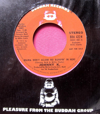 JOHNNY K. - Mama Don't Allow No Bumpin' in Here - NM- Promo 45 rpm - Buddah 422