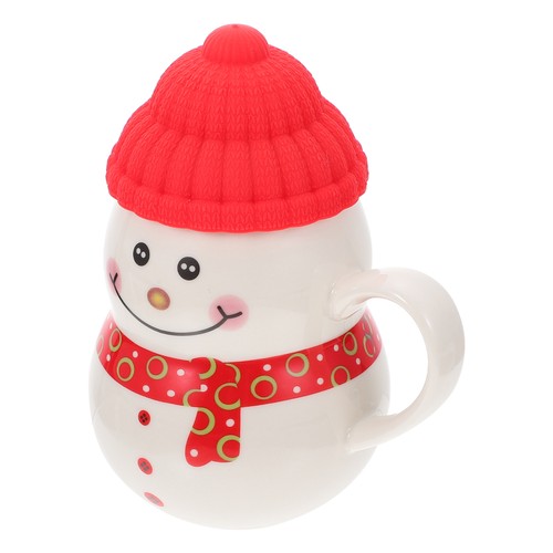 1 Set Xmas Snowman Cup with Lid Adorable Snowman Ornament Christmas Themed Cup - Picture 4 of 12