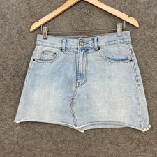 Glassons Womens Denim Skirt Size 10 W28 Blue A-Line Mini Cotton Mid Rise 52508
