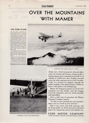 1930 Ford Tri-Motor Flugzeug Anzeige 21.08.2024g
