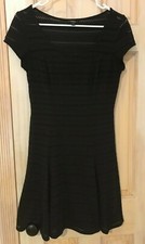 Guess Little Black Cocktail Lace Knit Scoop Neck Dress Sz S Soft Poly 
