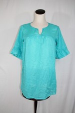 LANDS' END Girl's Swimsuit Cover Up Shirt Size XL 16 Youth Aqua Blue