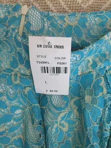 Un Deux Trois Girl's Blue Lace Dressy Skirt – Girls Size L (8- 10) -NWT - Picture 2 of 4