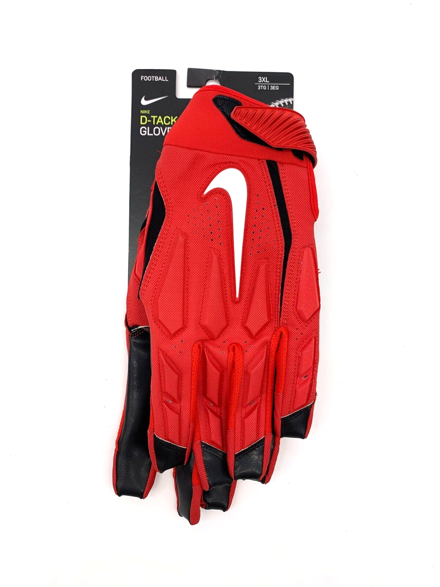 Nike D Tack Unisex Football Gloves Red & Black Sz 3XL Brand New