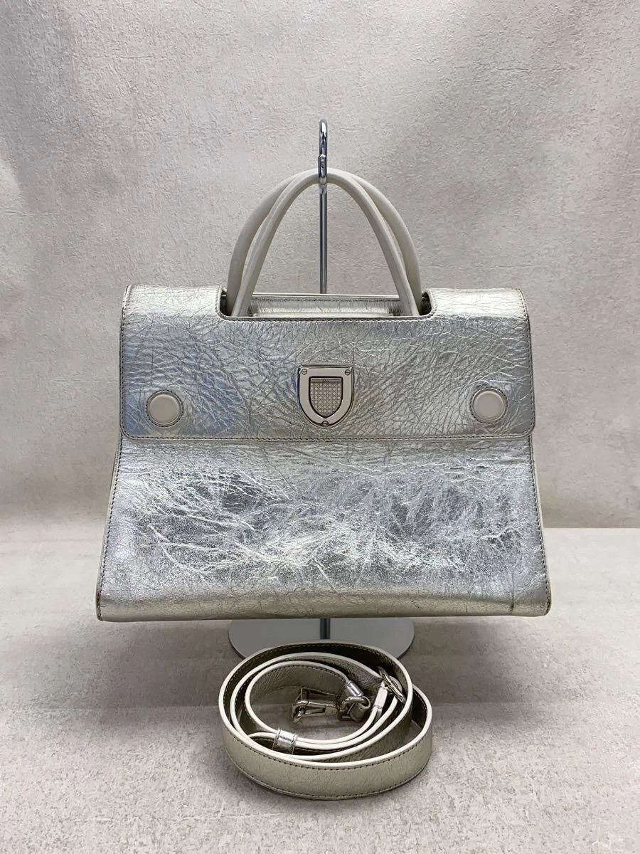 Sac à main Christian Dior cuir argenté occasion